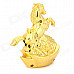 Creative Horse on the Chinese Ingot Style Windproof Butane Gas Jet Lighter - Golden