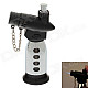 New Creative Blue Flame Windproof Butane Gas Jet Lighter w/ Safe lock / Cover - Silver + Black