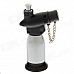 New Creative Blue Flame Windproof Butane Gas Jet Lighter w/ Safe lock / Cover - Silver + Black