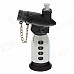 New Creative Blue Flame Windproof Butane Gas Jet Lighter w/ Safe lock / Cover - Silver + Black