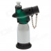 6698 Blue Flame Windproof Butane Gas Jet Lighter w/ Safe lock / Cover - Silver + Green