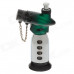 6698 Blue Flame Windproof Butane Gas Jet Lighter w/ Safe lock / Cover - Silver + Green