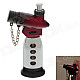 New Creative Blue Flame Windproof Butane Gas Jet Lighter w/ Safe Lock / Cover - Silver + Red