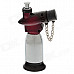 New Creative Blue Flame Windproof Butane Gas Jet Lighter w/ Safe Lock / Cover - Silver + Red