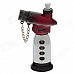 New Creative Blue Flame Windproof Butane Gas Jet Lighter w/ Safe Lock / Cover - Silver + Red