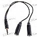 3.5mm Male to Dual Female Audio Split Y-Cable (15CM-Length)