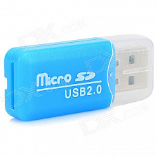 USB 2.0 TF Micro SD Card Reader - Blue (32GB)