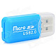 USB 2.0 TF Micro SD Card Reader - Blue (32GB)