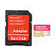 SANDISK Micro SD / TF 8GB Extreme Pro Card w/ TF Card to SD Card Adapter - Black (8GB)