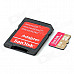 SANDISK Micro SD / TF 8GB Extreme Pro Card w/ TF Card to SD Card Adapter - Black (8GB)