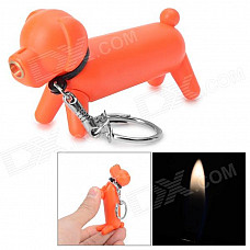 Cute Cartoon Dog Red Flame Butane Lighter - Orange + Black