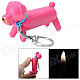 Cute Cartoon Dog Red Flame Butane Lighter - Deep Pink + Blue