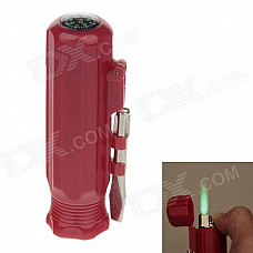 6552 Creative Portable Green Flame Windproof Lighter w/ Compass - Red