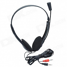 PC-610 Stereo Headset w/ Microphone - Black (3.5mm Plug / 150cm-Cable)