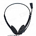 PC-610 Stereo Headset w/ Microphone - Black (3.5mm Plug / 150cm-Cable)