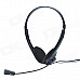 PC-610 Stereo Headset w/ Microphone - Black (3.5mm Plug / 150cm-Cable)