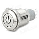 16mm Stainless Steel Red Light Push Button Switch - Silver