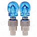 Skull Head Decorative Blue Light Bike / Car Wheel Tire Valve Caps Lamps - Silver (3 x L1131 / 2 PCS)