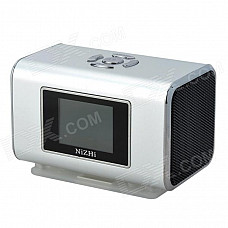 NIZHI TT6 Portable Mini Music Speaker MP3 Player w/ FM / TF Card Slot - Silver