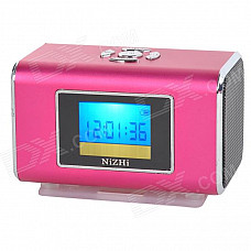 NIZHI TT6 Portable Mini Music Speaker MP3 Player w/ FM / TF Card Slot - Deep Pink