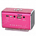 NIZHI TT6 Portable Mini Music Speaker MP3 Player w/ FM / TF Card Slot - Deep Pink