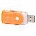 4-in-1 Rotate-to-open SD / TF / MS / M2 Car Reader - White + Orange (32G Max.)