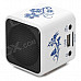 NIZHI TT-032 1.5" Screen 3W Mini MP3 Speaker w/ FM / USB / TF / Micro USB - Blue + White