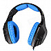 SADES A60 Wired Gaming Headset w/ Retractable Microphone&Glittering LED - Black + Blue (220cm-Cable)