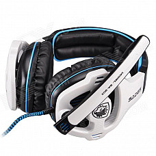 SADES SA-903 USB 2.0 Gaming Headphones w/ Microphone - Black + White (300cm-Cable)