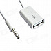 USB Female to 3.5mm AUX Audio Male Transmission Cable for Car CD Disk - White (13.5cm)