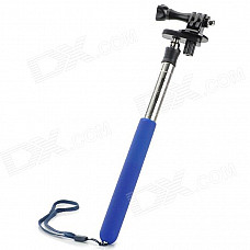 Outdoor Sports 1/4" Screw Camera Selfie Rod for GoPro - Blue + Silver