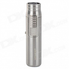 Stylish Refillable Blue Frame Butane Lighter w/ Lock - Silver