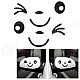 A139 Smile Face Car Rearview Stickers - Black (Pair)