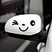 A139 Smile Face Car Rearview Stickers - Black (Pair)