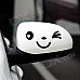 A139 Smile Face Car Rearview Stickers - Black (Pair)