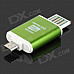 OTG USB Micro SD/TF Card Reader - Green + White (64G)