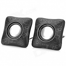 R-XIAO LS186 USB Powered Stereo Speakers - Black (2 PCS)