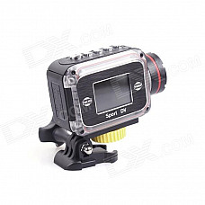 ESER F24 HD 2.0 MP CMOS Portable Outdoor Sport Waterproof Camcorder - Black + Silver