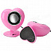 LANGJING L520 Heart Shape Style USB / 3.5mm Wired 2.0-CH Speaker - Pink