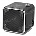 Multi-Functional Portable Media Player Speaker w/ TF / USB / FM - Black + Silver