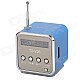 Portable Media Player Speaker w/ TF / FM - Blue + Silver