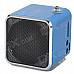 Portable Media Player Speaker w/ TF / FM - Blue + Silver