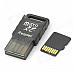 SanDisk Micro SD / TF Memory Card w/ USB Card Reader - Black (16GB / Class 4)