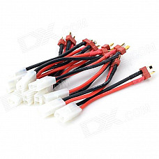 TAMIYA Female Connector to T Male Silicone Wire - Black + White (10 PCS)