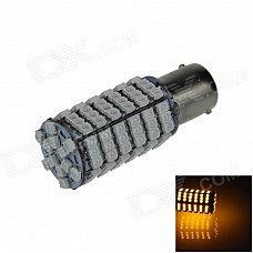 1156 / BA15S 6W 600lm 120 x SMD 3528 LED Yellow Car Steering Light / Tail / Backup Lamp - (12V)