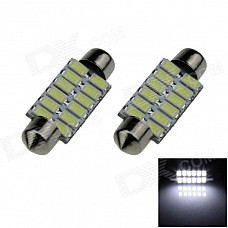 Festoon 41mm 6W 500lm 12 x SMD 5630 LED White Car Reading Light / Indicator lamp - (12V / 2 PCS)