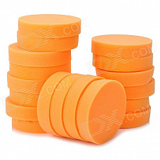 Round Shaped Car Cleaning Waxing Sponge - Orange (18PCS)