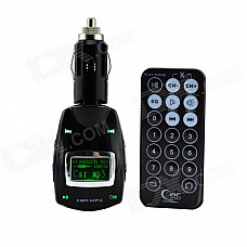 1.1" LCD Wireless FM Transmitting Car MP3 Player w/ SD/ USB + Remote Control - Black (DC 12~24V)