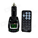 1.1" LCD Wireless FM Transmitting Car MP3 Player w/ SD/ USB + Remote Control - Black (DC 12~24V)