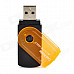 Portable 4-in-1 Card Reader w/ TF / Micro SD / M2 / MS / SD - Black + Orange (32G Max.)